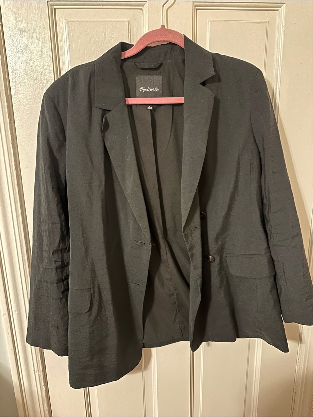 Madewell Black Double-Button Relaxed Blazer